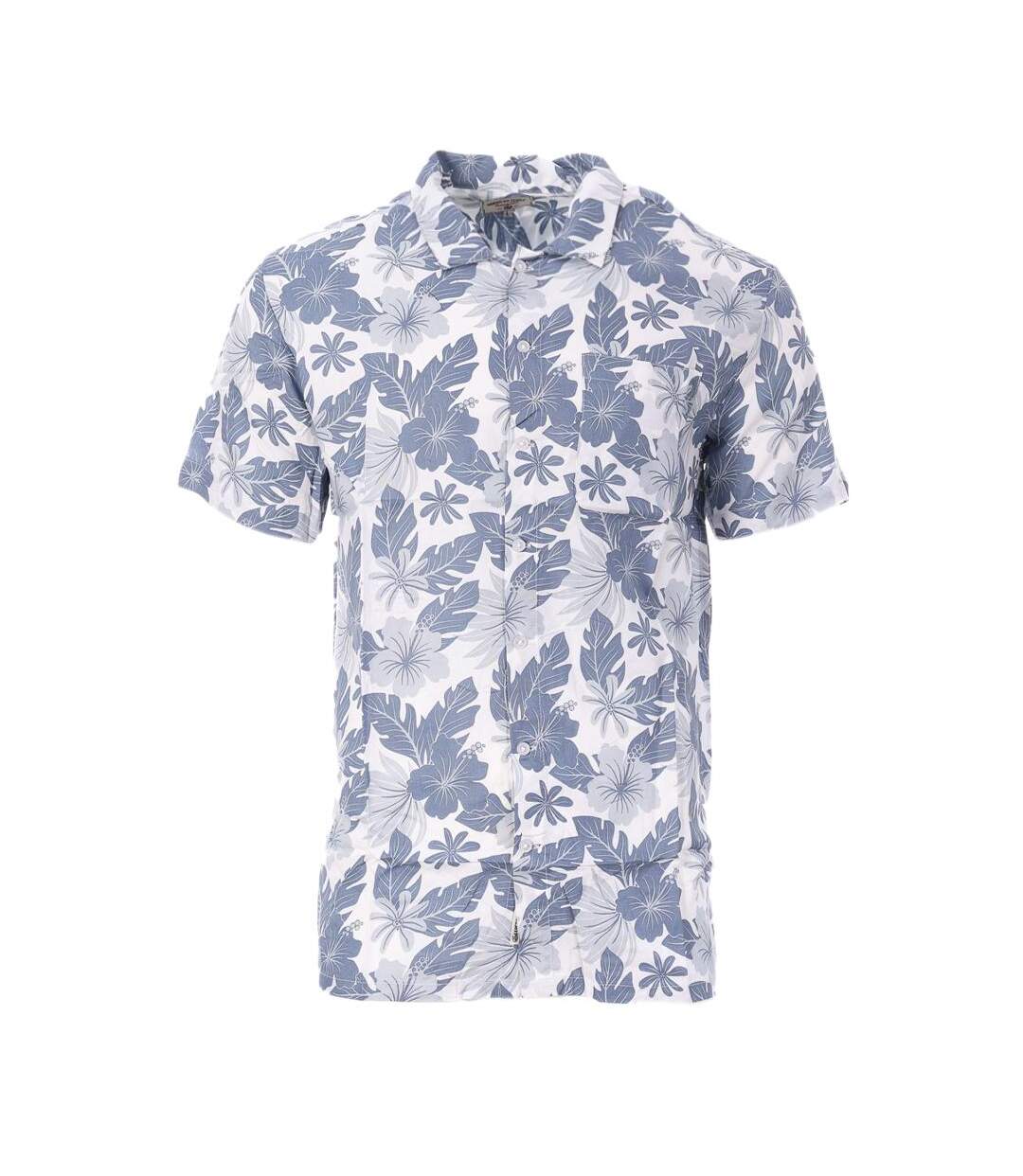 Chemise Blanc/Bleu Homme American People Cabiai - L-1