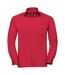Russell Collection Mens Long Sleeve Easy Care Poplin Shirt (Classic Red) - UTBC1027
