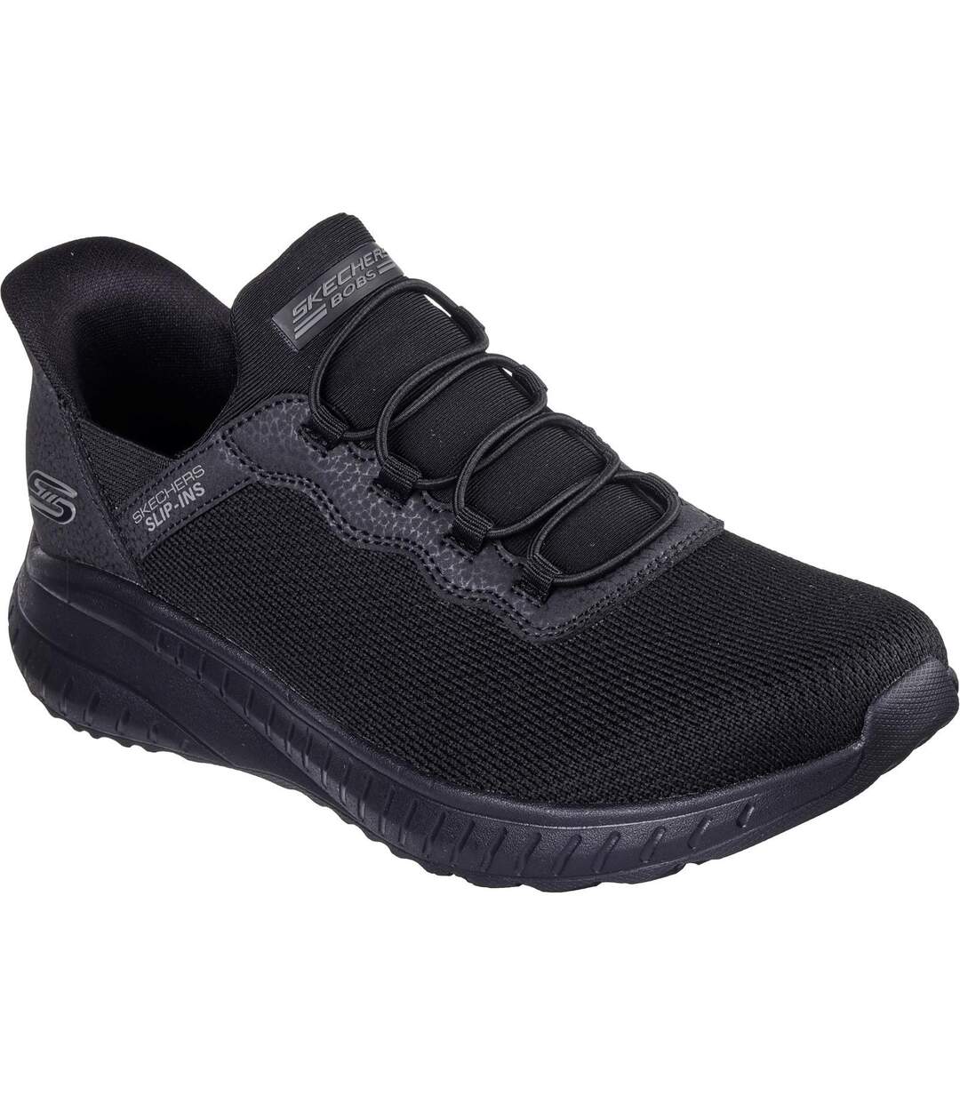 Womens/ladies Bobs Sport Squad Chaos Trainers Black Skechers-1