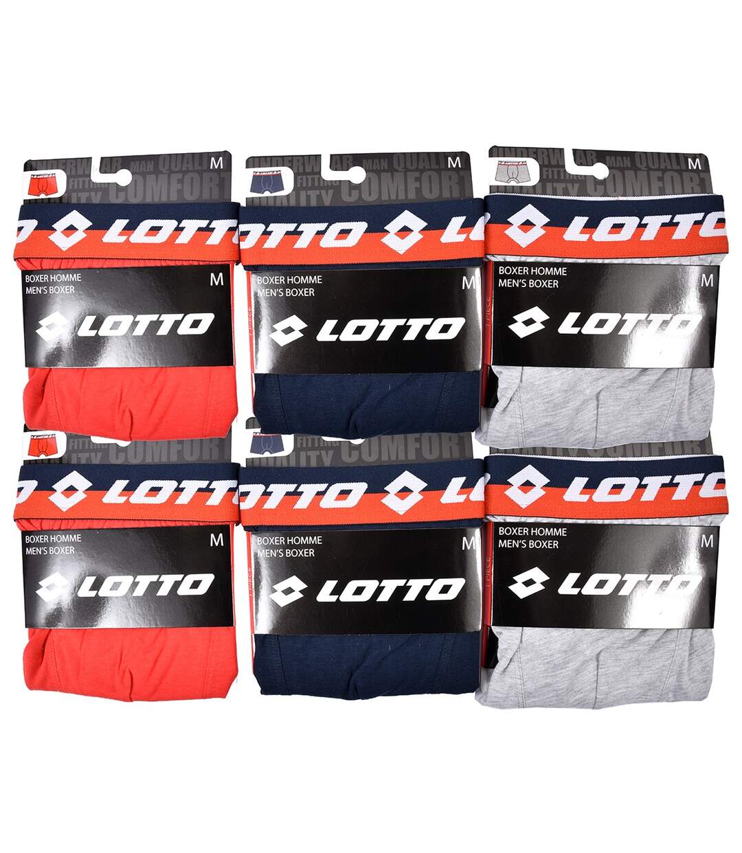 Boxer homme LOTTO Pack de 6 Boxers 0660-3