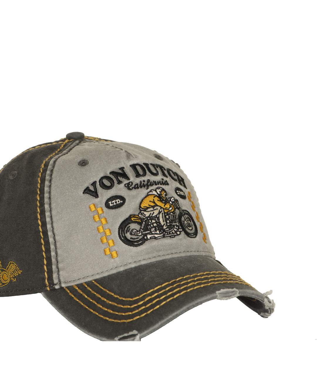 Casquette baseball adulte devant avec broderie effet usé Retro Racer Vondutch-4