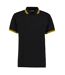 Kustom Kit Mens Tipped Cotton Pique Polo Shirt (Black/Yellow) - UTPC6302