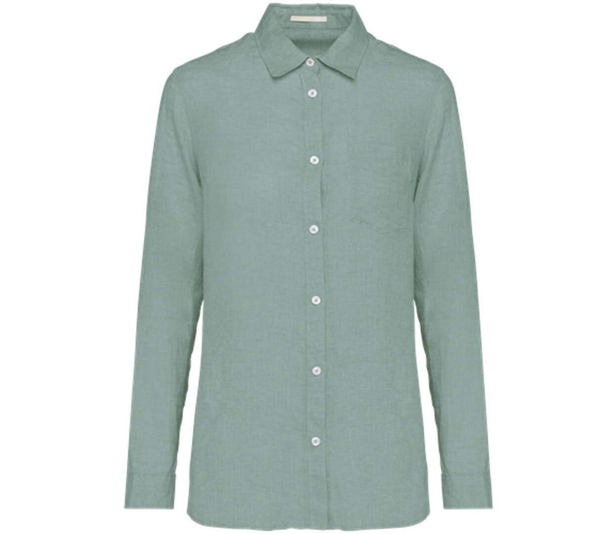 Chemise en lin - Femme - PATS505 - vert jade-1