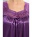 Chemise de nuit satinée longue antistatique dentelle-3