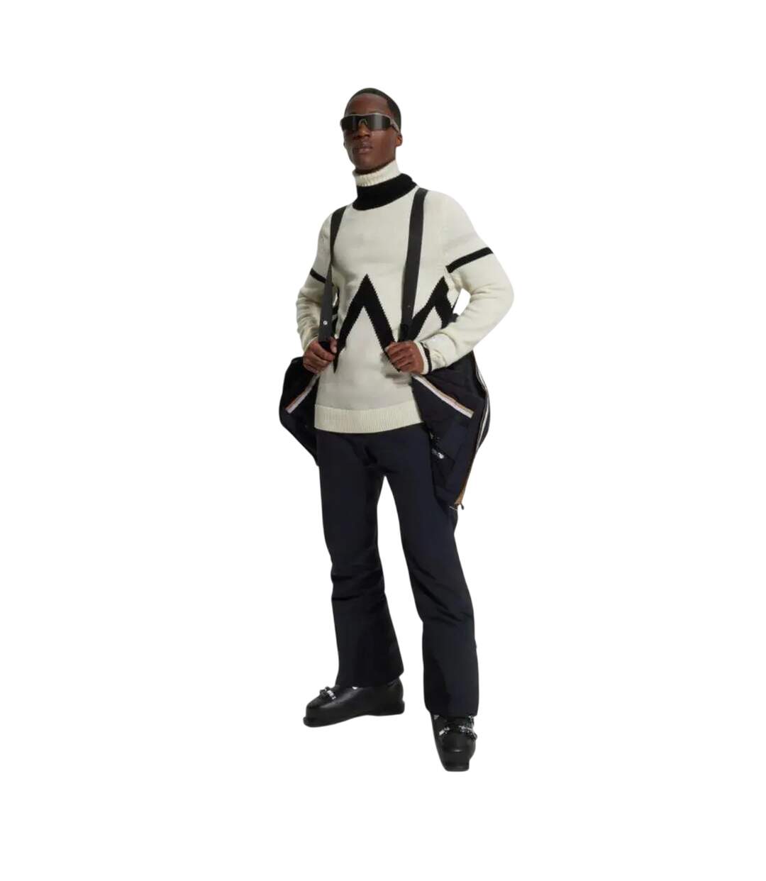 Sweat Ski Motif/style Géométrique Homme Beige Clair Boss-1