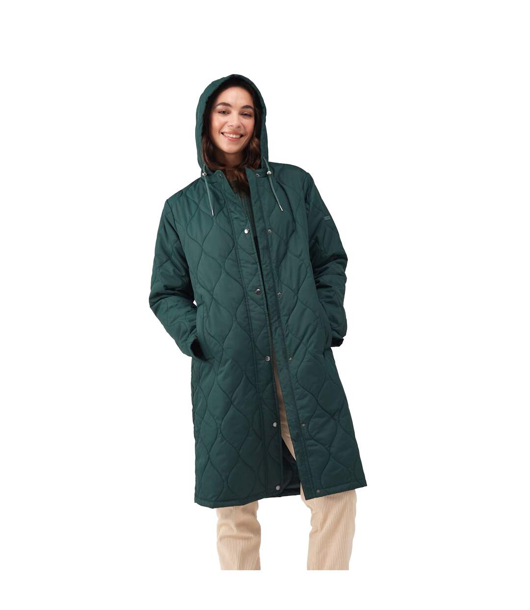 Womens/ladies jaycee quilted hooded jacket darkest spruce/dark forest green Regatta-3