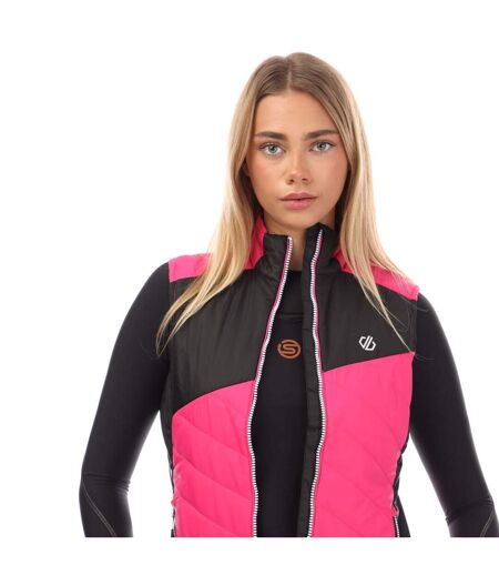 Womens/ladies Ascending Lightweight Padded Gilet Pink Black Dare 2B