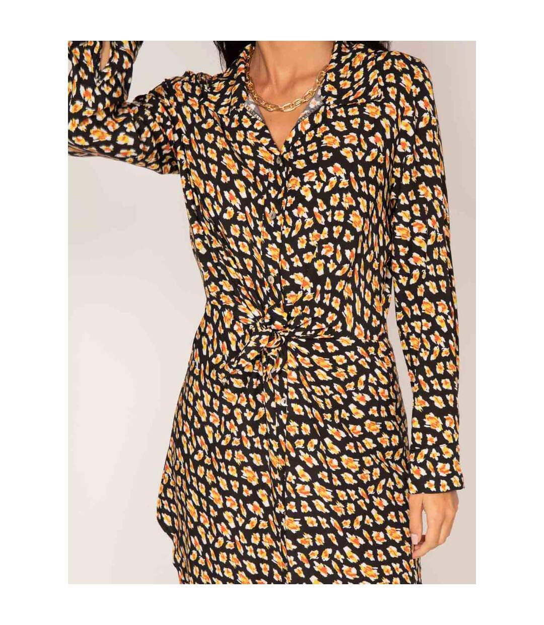 Robe chemise longue motifs IGIRL - Dona X Lisa-3