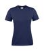Womens/ladies Heavier Pro T-shirt Navy Printer-1