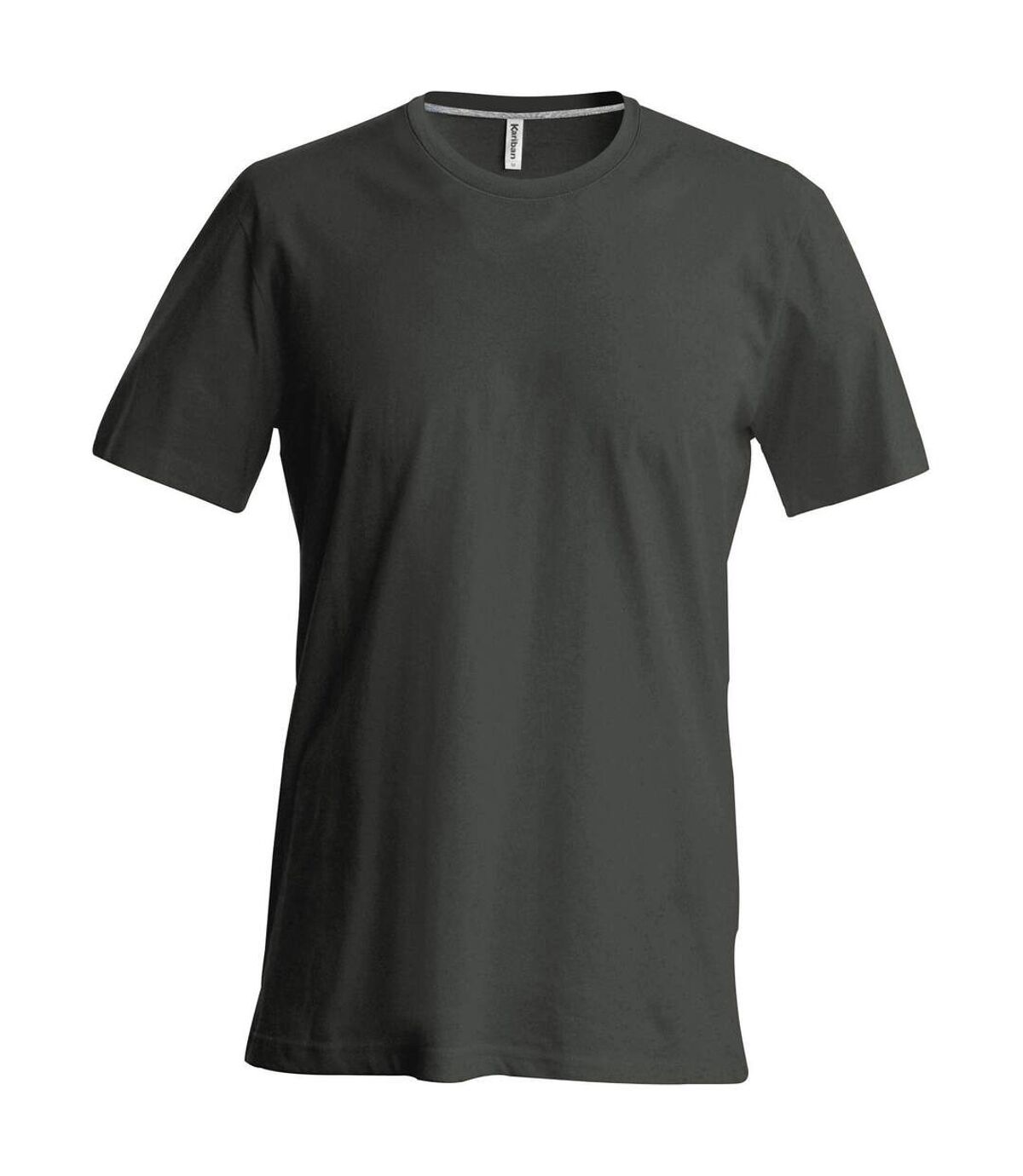 Kariban Mens Slim Fit Short Sleeve Crew Neck T-Shirt (Grey)