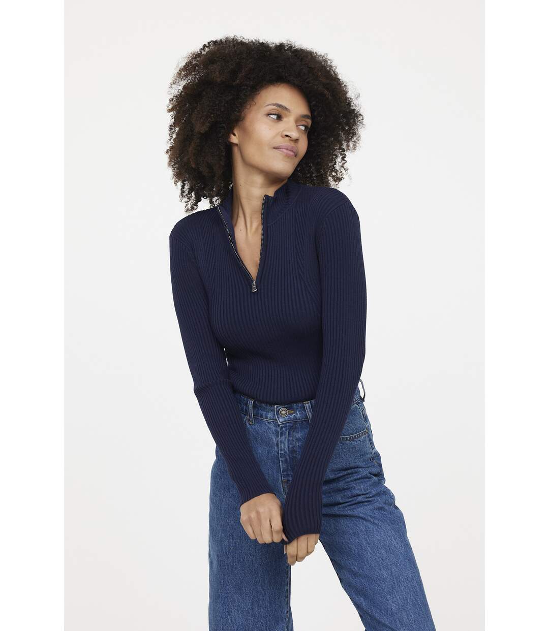 Pull manches longues polyester slim CANELLA-1