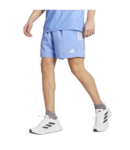 Mens Own The Run Logo Running Shorts Blue Adidas