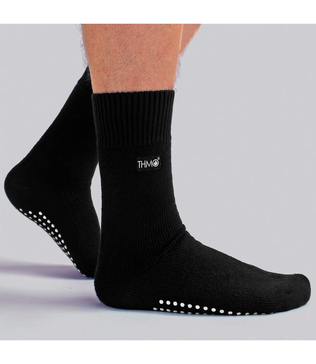 3 Pairs Mens Thermal Indoor Slipper Socks with Grips-3