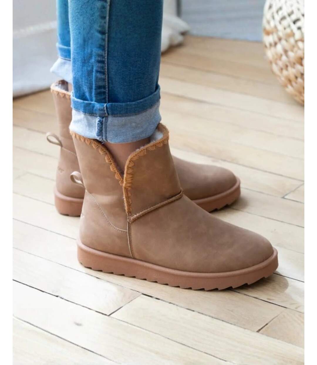 Isotoner Bottines femme fourrées, légères, confortables , semelle mousse à mémoire de forme-2