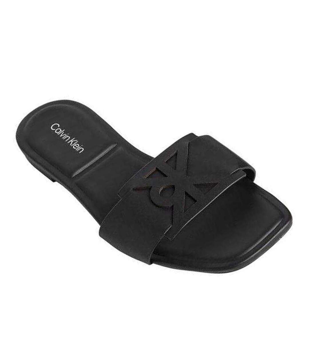 Sandales Motif/style Gros Logo Femme Triple Noir Calvin Klein-1