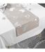 Nappe & Chemin de Table Euphoria 140x250cm Blanc & Noisette-2