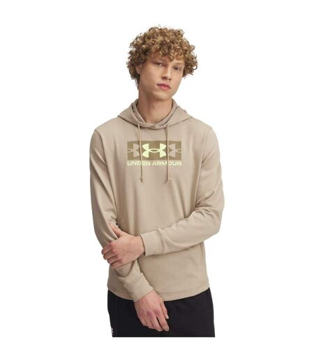 Mens Rival Logo French Terry Hoodie Brown Under Armour