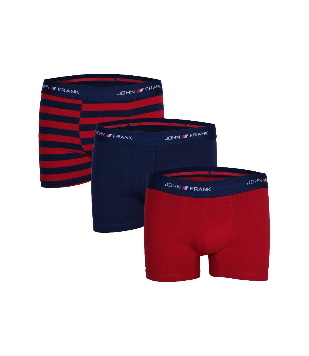 Boxer Homme JOHN FRANK Confort et Qualité en Coton Premium Pack de 3 Boxers JF3B02-1