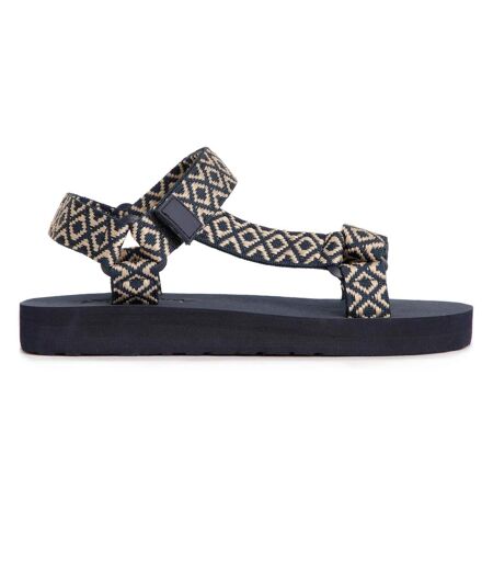 Womens/ladies trek walking sandals navy Weird Fish