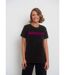 T-shirt col rond à message et effet used-1