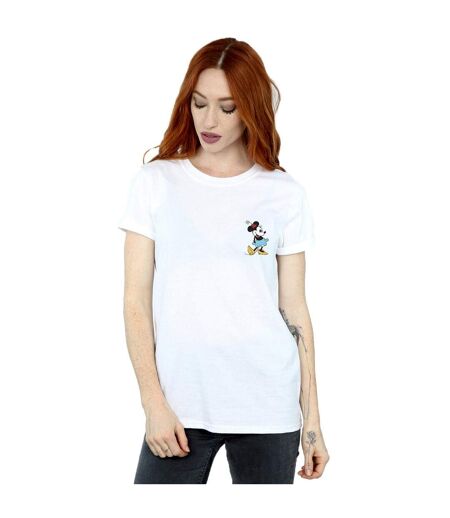 Disney Femme/Ladies Minnie Mouse Kick Chest Cotton Boyfriend T-Shirt (Blanc) - UTBI36511