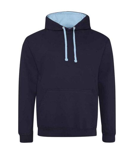 Sweat à capuche varsity femme bleu marine / bleu ciel Awdis Awdis