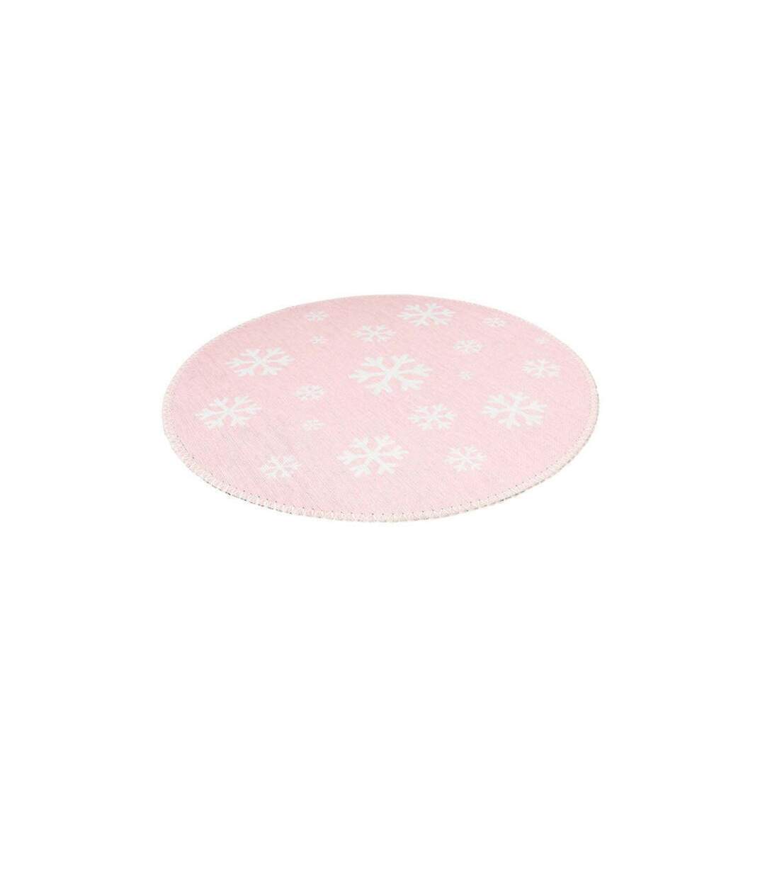 Tapis Rond Enfant Imprimé Bambini VIII 160cm Rose-2