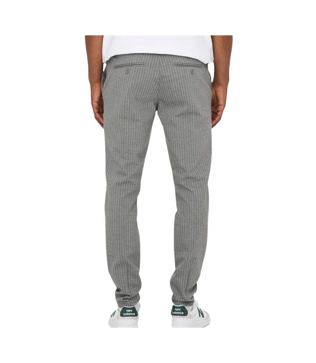 Pantalon rayures gris/blanc homme only & sons stripe 3727-2