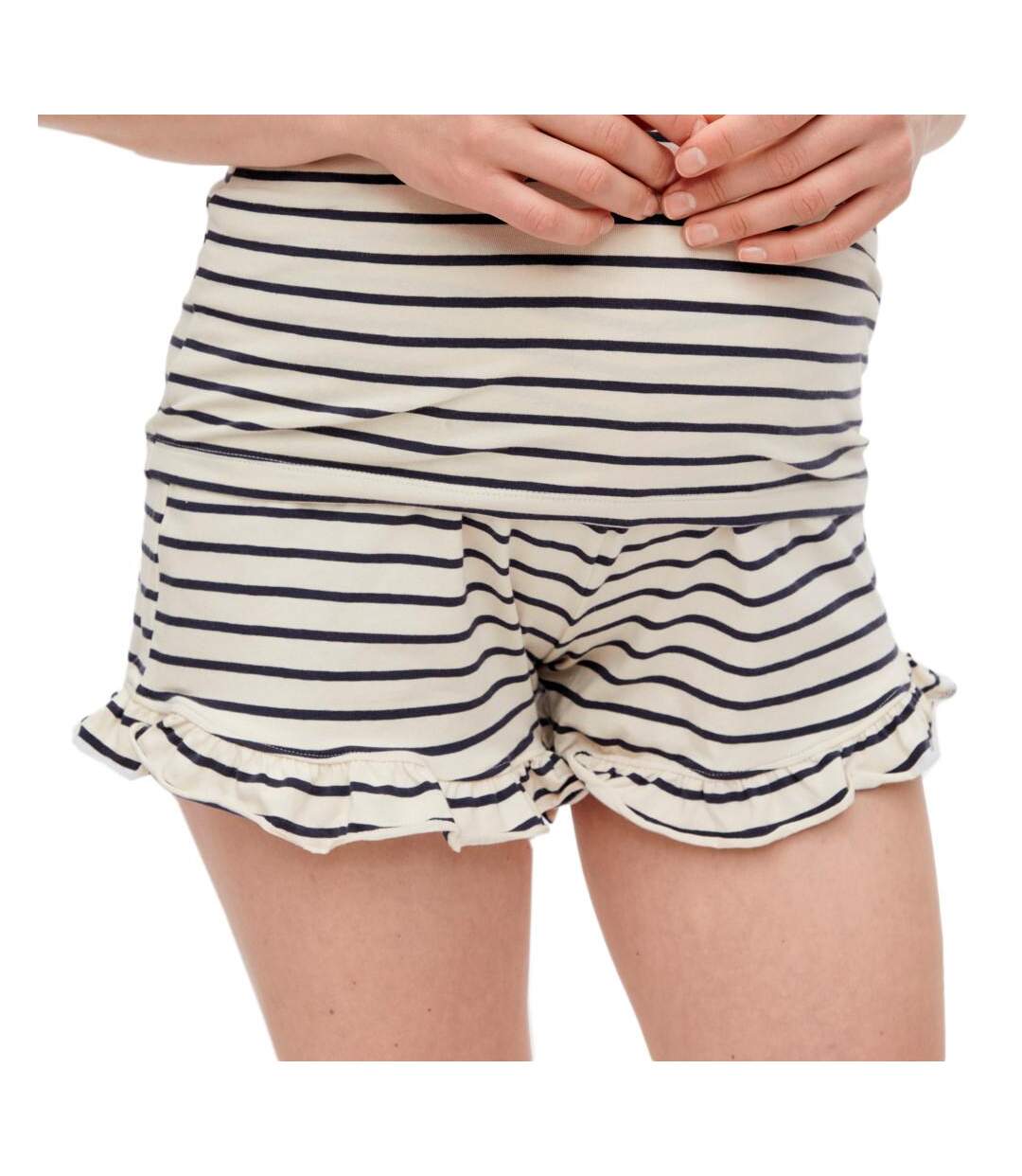 Short Beige/Marine Femme Mamalicious Nadine - L