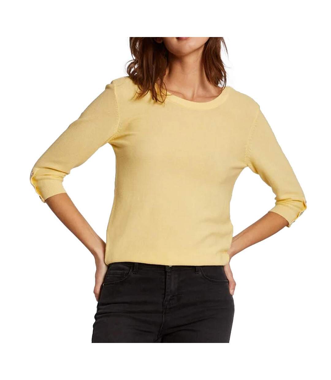 Pull Jaune manches 3/4 Femme Morgan Log - XS-1