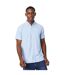 Mens grid checked short-sleeved shirt blue Maine