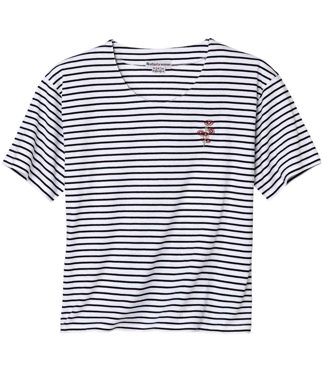 Women's Breton Stripe T-Shirt - Black-2