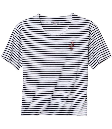 Women's Breton Stripe T-Shirt - Black