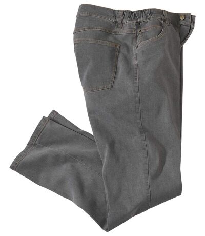 Graue Regular-Jeans „Stretch Komfort”