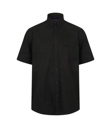 Mens Wicking Short Sleeve Work Shirt Black Henbury