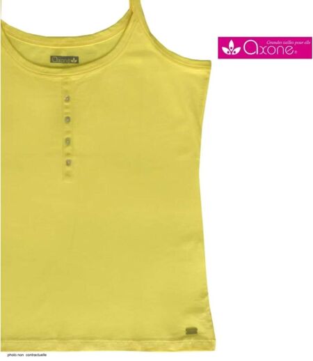 Top à fines bretelles AXONE EPICE3J jaune : le confort grande taille en pur coton pour sublimer vos formes