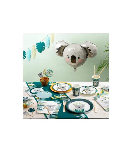 Lot de 6 Assiettes en Carton Koala 18cm Vert & Blanc