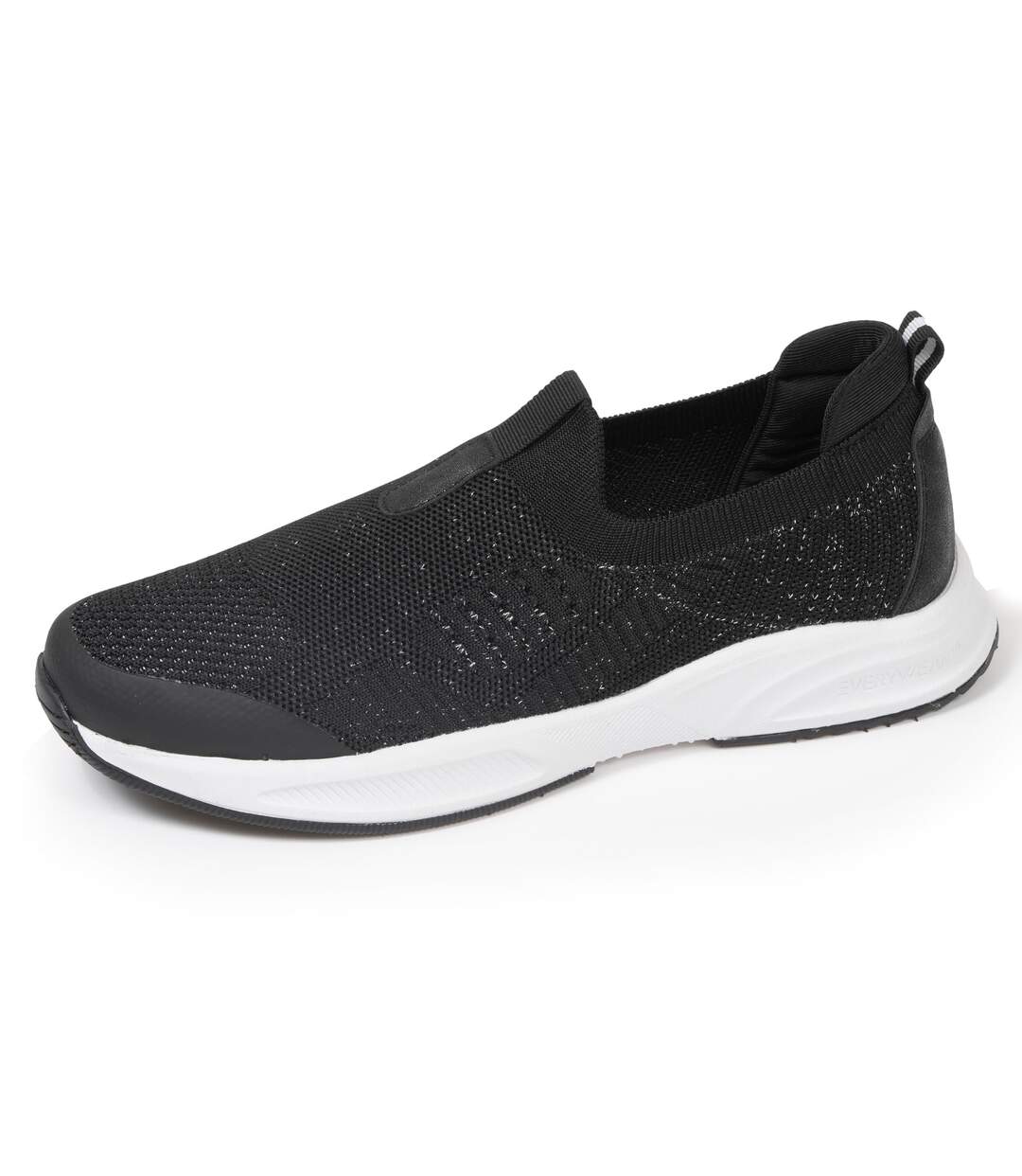 Isotoner Baskets femme maille lurex, slip on, confortable, souple et légères, avec lacets-1