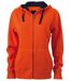 Sweat zippé à capuche femme - JN962 - orange