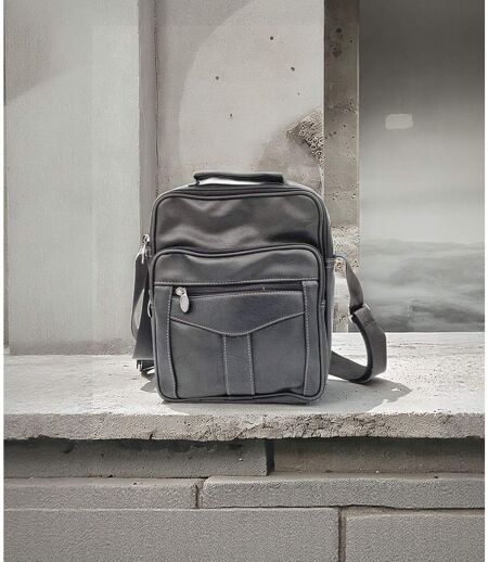 Sacoche bandoulière homme en simili cuir - Noir - Elégance fonctionnelle pour un style urbain