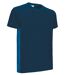 T-shirt bicolore - Unisexe - réf THUNDER - bleu marine et bleu roi