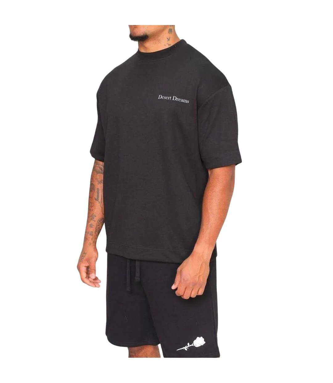 T-shirt Desert Dreams Homme Noir Rose London-3