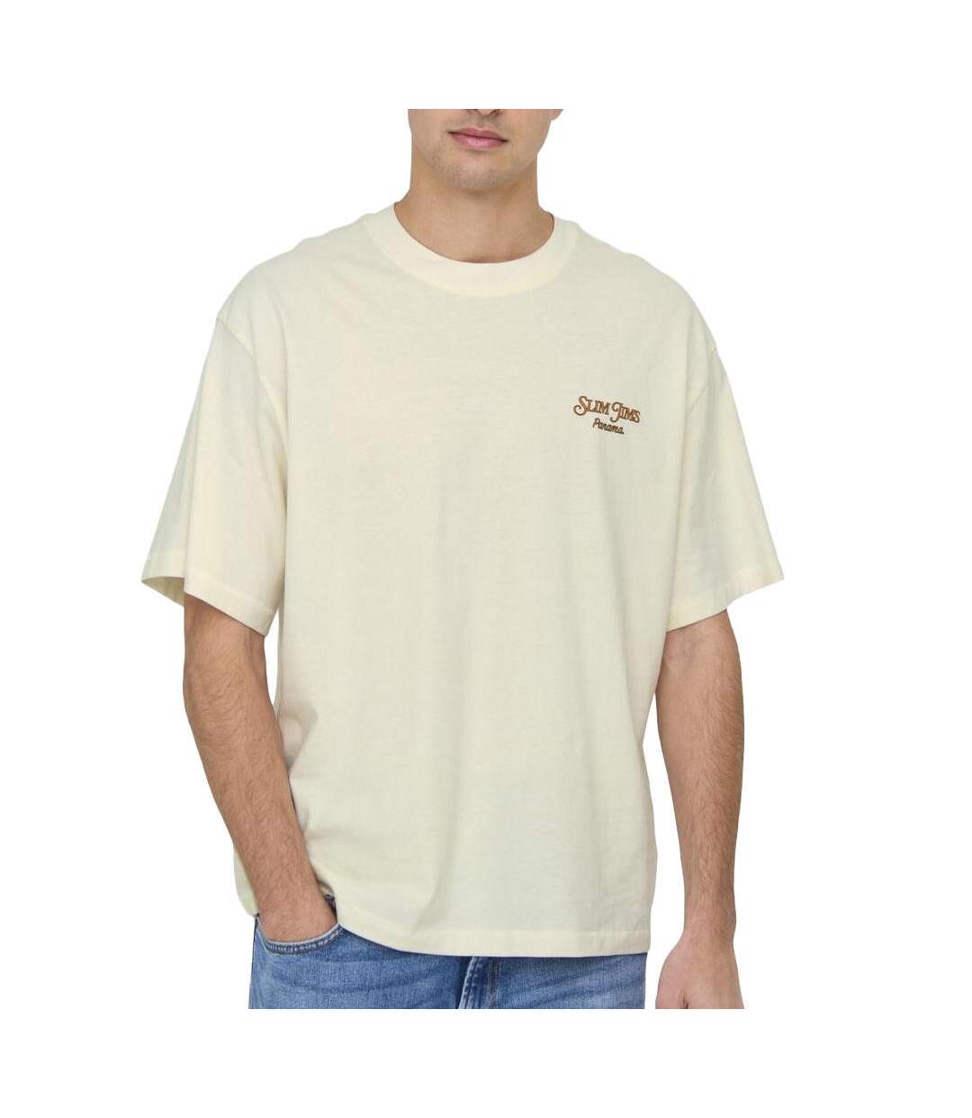 T-Shirt beige homme only & sons malik-1