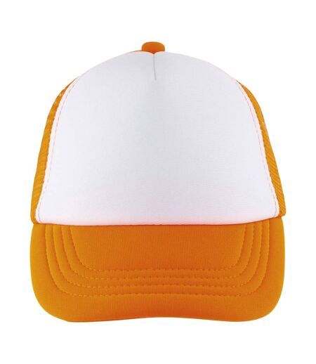 Casquette de baseball bubble enfant blanc / orange néon SOLS