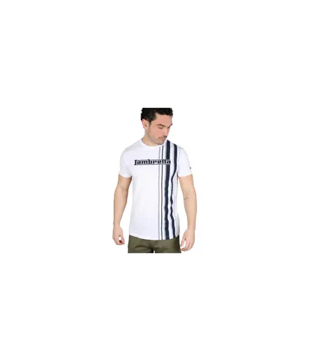 T-shirt Motif/style Rayure De Course Homme Blanc Bleu Marine Gris Lambretta