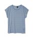 T-shirt bleu/blanc femme vero moda mava - l-3