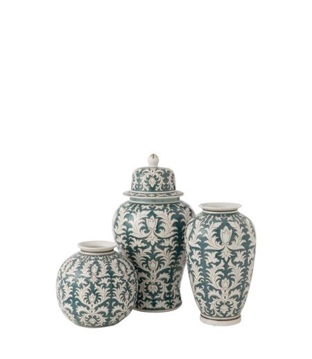 Vase Déco en Verre Victoria 51cm Vert & Blanc