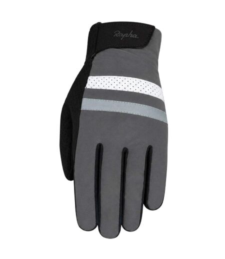 Brevet Suede Reflective Cycling Gloves Black Rapha