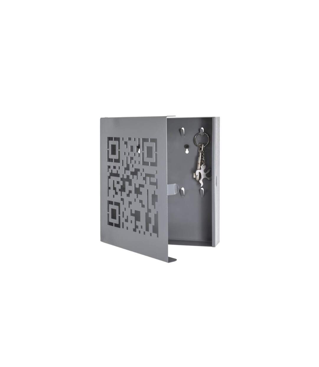 Boîte à Clés Métal QR Code 24cm Gris-2