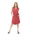 Robe courte ASSIA rouge en coton col chemise Coton Du Monde